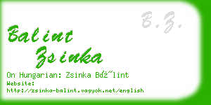 balint zsinka business card